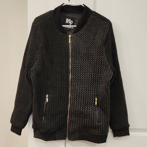 NWOT Black Unique Jacket with Gold Accents